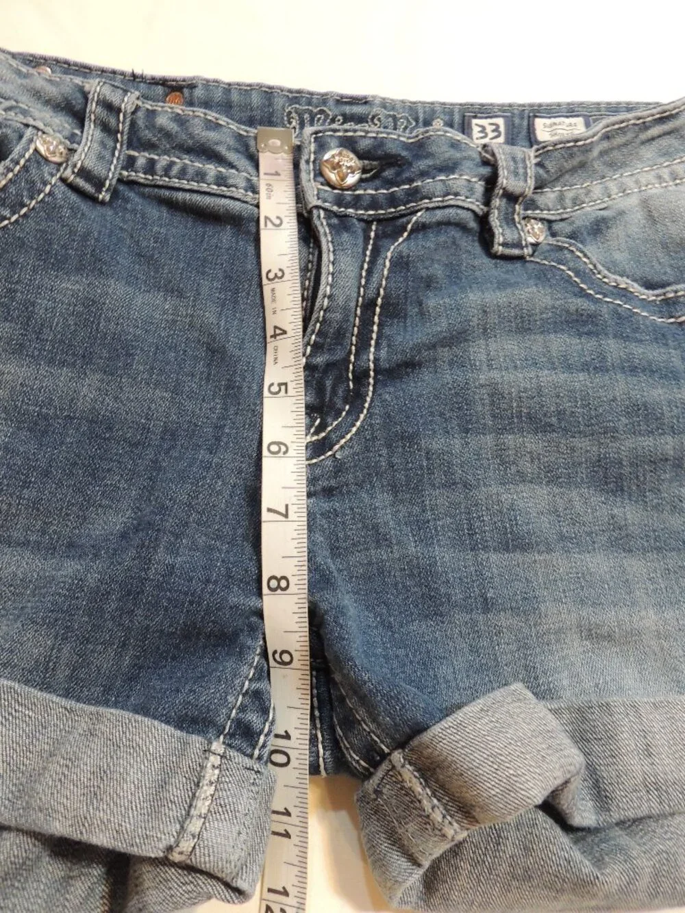 Miss Me Shorts Woman Size 33 Pockets Denim Blue Jeans Shorts